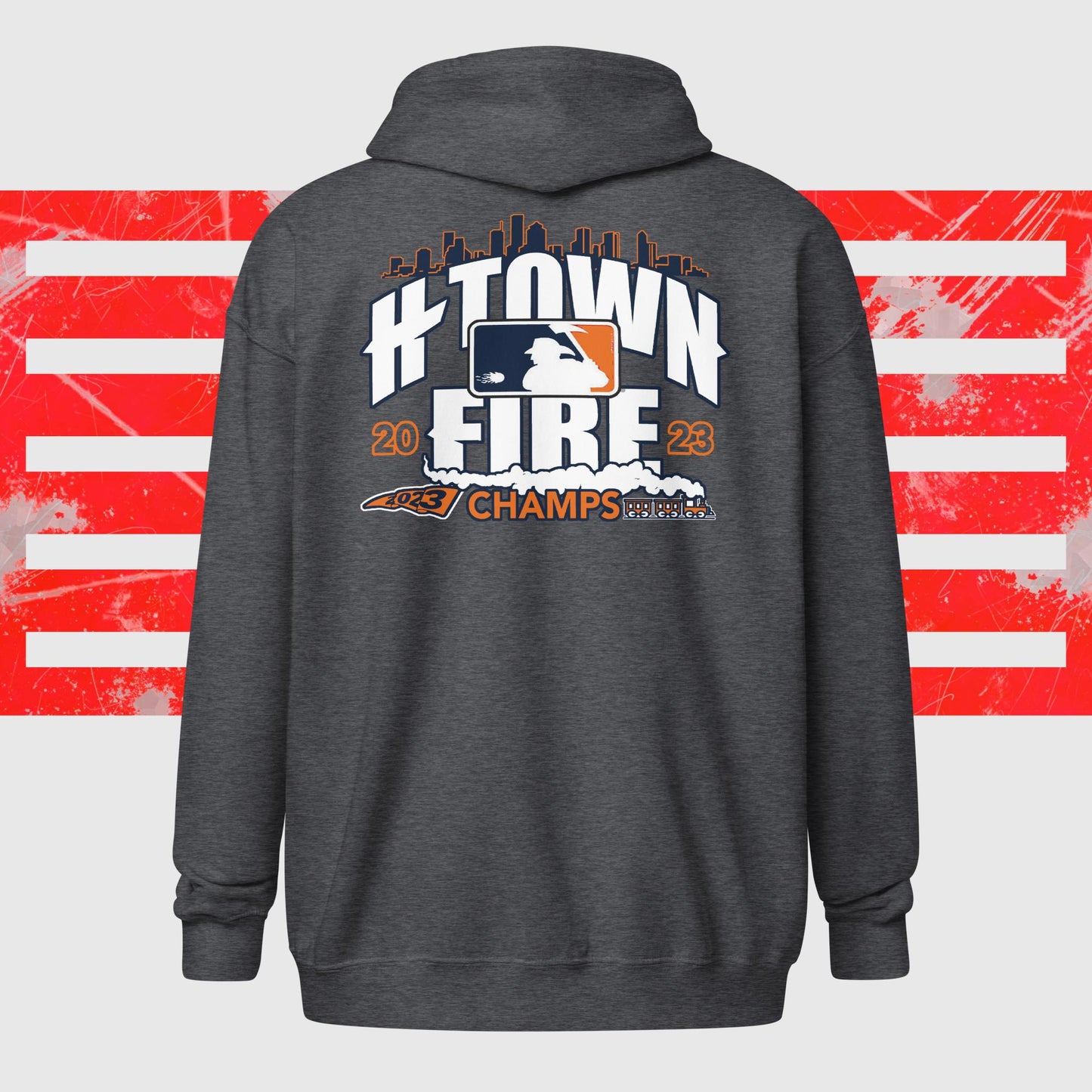 HTOWN FIRE MADE ASTROS THEMED Unisex heavy blend zip hoodie