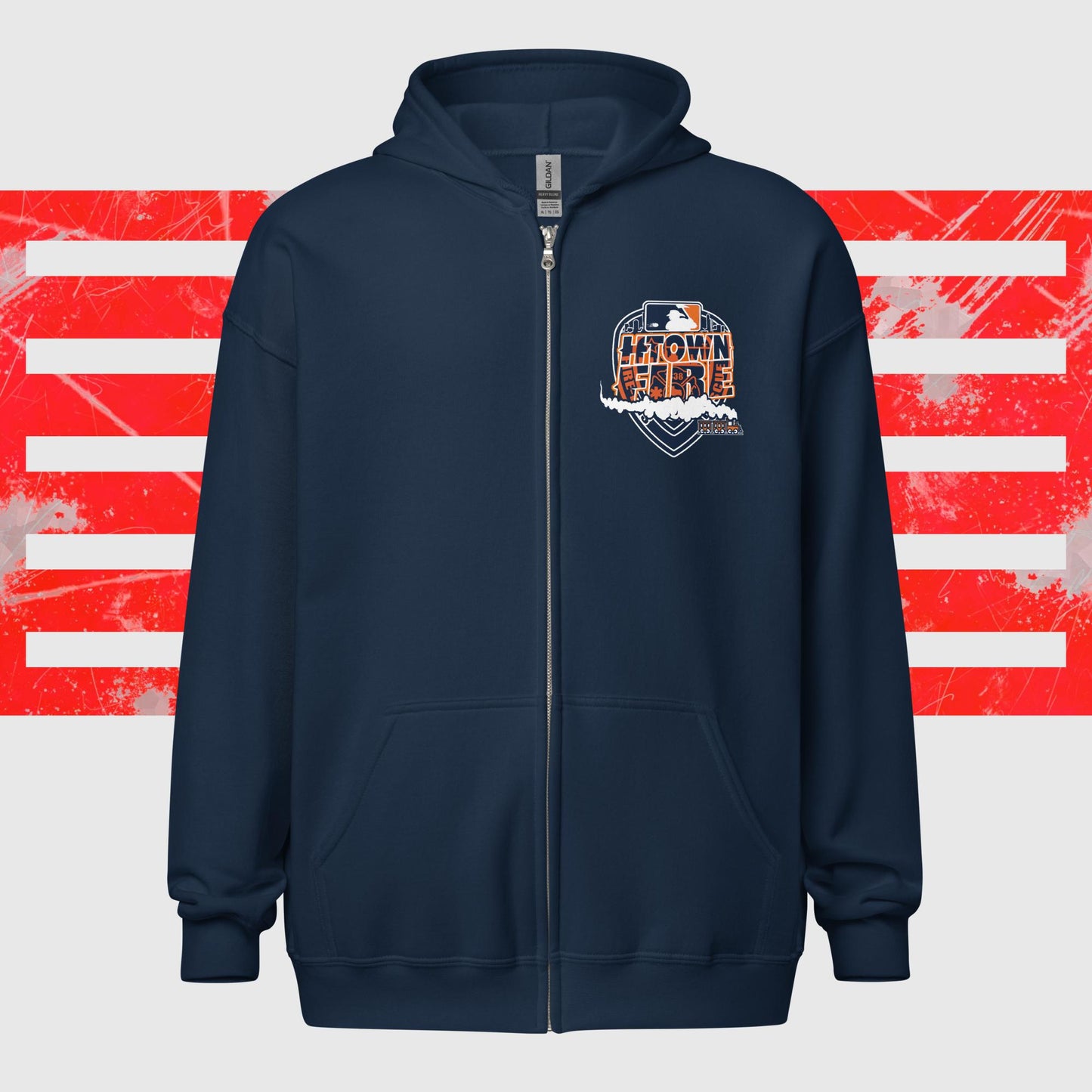 HTOWN FIRE MADE ASTROS THEMED Unisex heavy blend zip hoodie